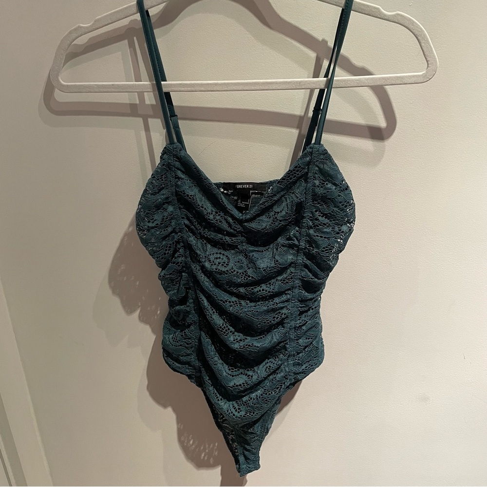 Forever 21 Blue Lace Bodysuit